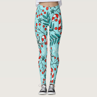 niedliche Weihnachtsmuster blaue Leggings