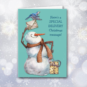 Niedliche Weihnachtsnachricht für Snowman Special Feiertagskarte