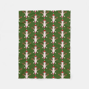 Niedliche Weihnachtsnacht Axolotl Gemustert Fleecedecke
