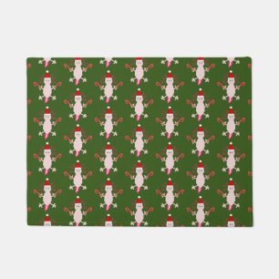 Niedliche Weihnachtsnacht Axolotl Gemustert Fußmatte