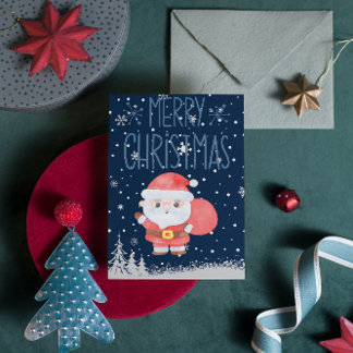 Niedliche Weihnachtsnachtsnachtskarte Feiertagspostkarte