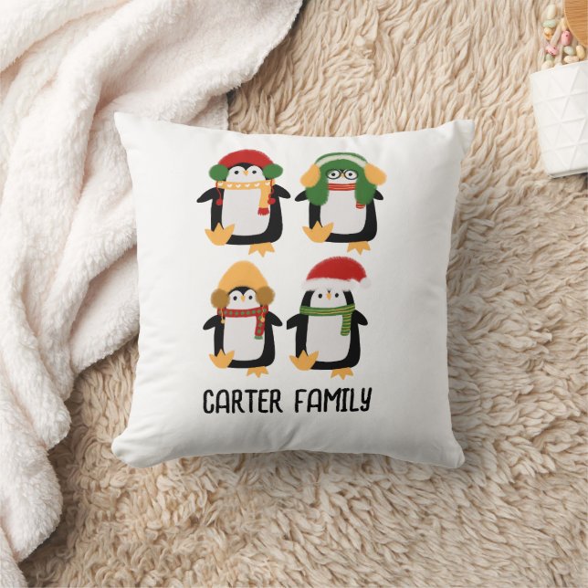 Niedliche Weihnachtspenguin Kissen (Decke)