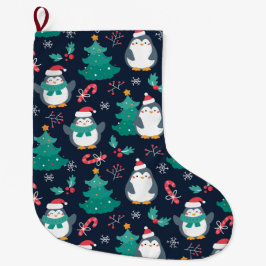 Niedliche Weihnachtspinguine Großer Weihnachtsstrumpf