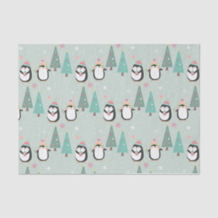 Niedliche Weihnachtspinguine Seidenpapier