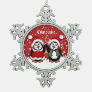 Niedliche Weihnachtspinguine Snowflake Ornament