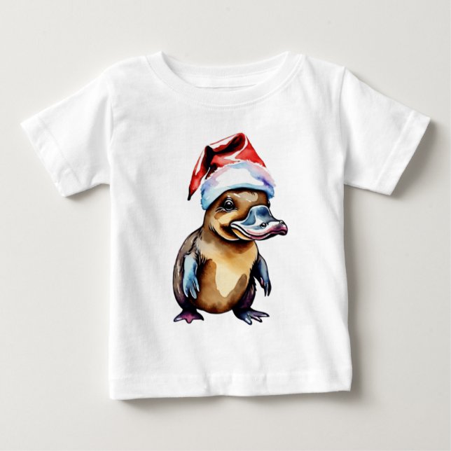 Niedliche Weihnachtsplatypus Baby T-shirt (Vorderseite)