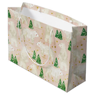Niedliche Weihnachtspolarbären in Evergreen Forest Große Geschenktüte