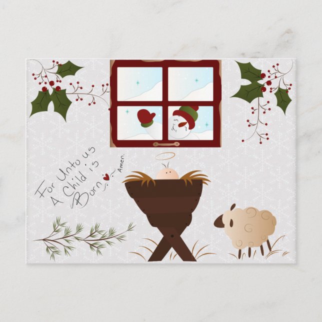 Niedliche Weihnachtspostkarte Feiertagspostkarte (Vorderseite)