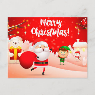 Niedliche Weihnachtspostkarte Postkarte