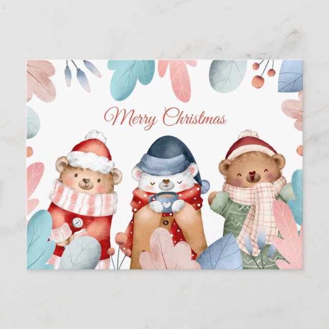 Niedliche Weihnachtspostkarte Postkarte (Vorderseite)