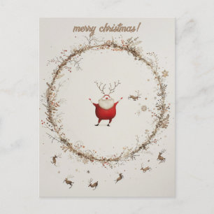Niedliche Weihnachtspostkarte Postkarte