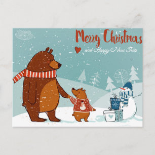 Niedliche Weihnachtspostkarte Postkarte