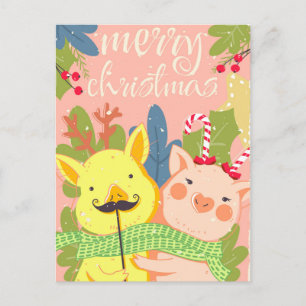 Niedliche Weihnachtspostkarte Postkarte