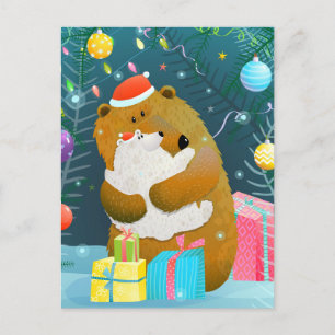 Niedliche Weihnachtspostkarte Postkarte