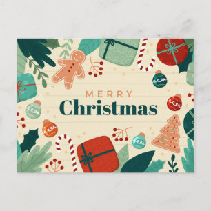 Niedliche Weihnachtspostkarte Postkarte