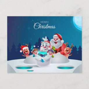 Niedliche Weihnachtspostkarte Postkarte