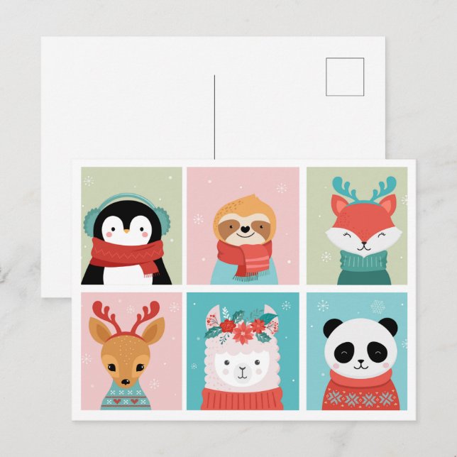 Niedliche Weihnachtspostkarte Postkarte (Vorne/Hinten)