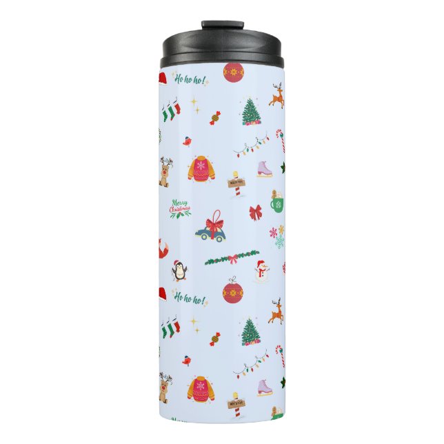 Niedliche Weihnachtsreise Thermosbecher (Vorderseite)