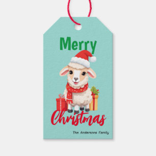 Niedliche Weihnachtsschaf Ram Santa Scarf Urlaub Geschenkanhänger