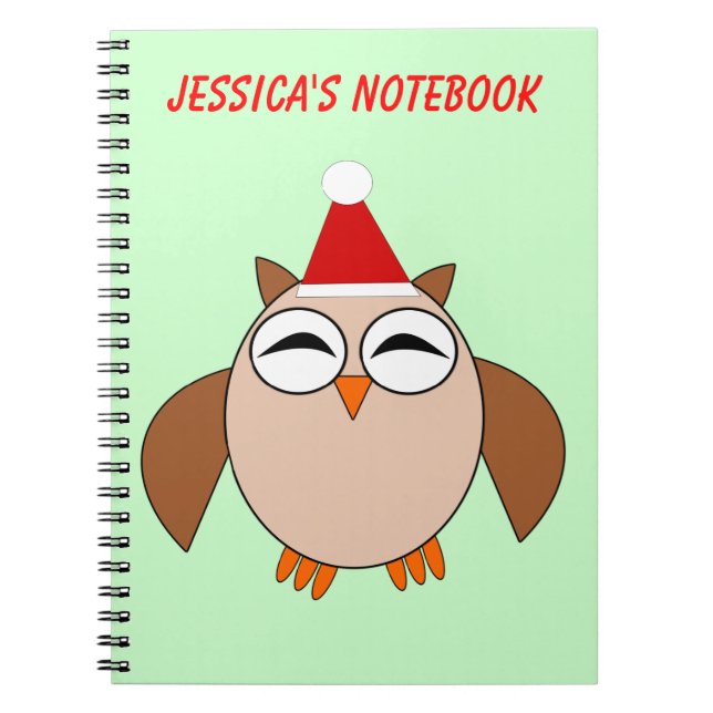 Niedliche Weihnachtsschale Anpassbare Notebooks Notizblock (Vorderseite)
