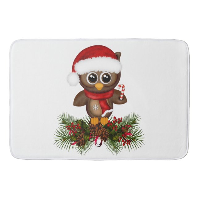 Niedliche Weihnachtsschale auf Kiefernstrasse Bad  Badematte (Vorderseite)