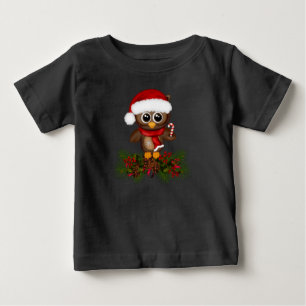 Niedliche Weihnachtsschale auf Pine Branch Baby Sh T-shirt