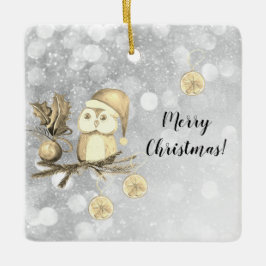 Niedliche Weihnachtsschale mit Zweigen und Ballen Keramikornament