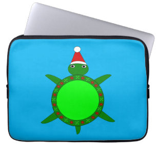 Niedliche Weihnachtsschildkröte mit blühender Musc Laptopschutzhülle