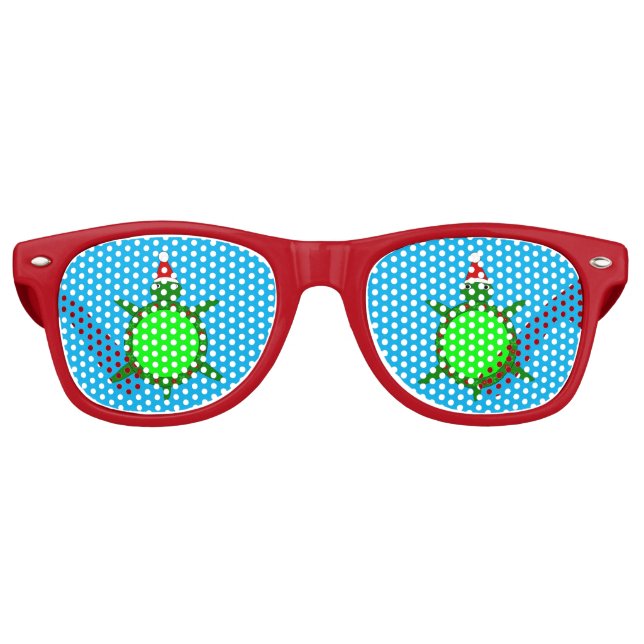 Niedliche Weihnachtsschildkröte mit blühender Musc Partybrille (Vorderseite)