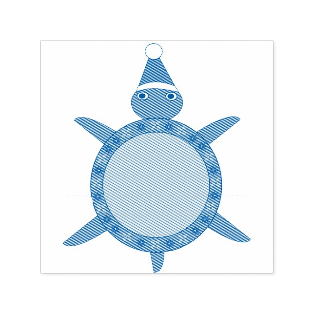Niedliche Weihnachtsschildkröte mit blühender Musc Permastempel (Design)