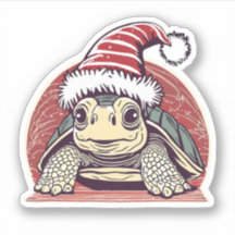 Niedliche Weihnachtsschildkröte Weihnachtsmannmütz