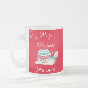 Niedliche Weihnachtsschnecke Mattglastasse