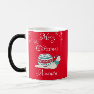 Niedliche Weihnachtsschnecke Verwandlungstasse