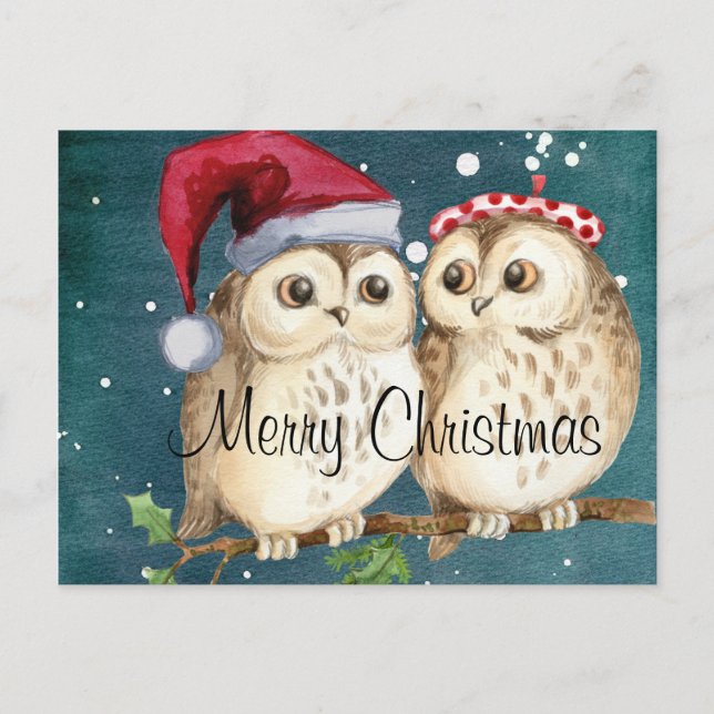 Niedliche Weihnachtsschnecken Feiertagspostkarte (Vorderseite)