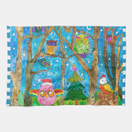 Niedliche Weihnachtsschnecken in Hats Küchentücher