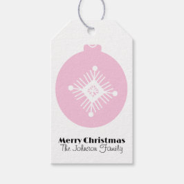 Niedliche Weihnachtsschneeflocke Rosa Zierfamilie Geschenkanhänger