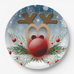 Niedliche Weihnachtsschneeflocken Pappteller