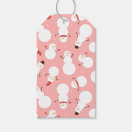 Niedliche Weihnachtsschneemännchen-Tags Geschenkanhänger