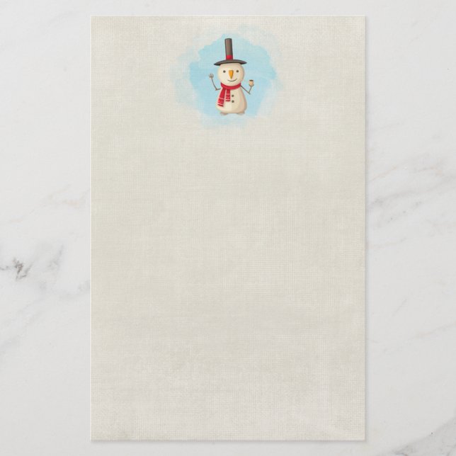 Niedliche Weihnachtsschneemännchen und Lächeln Briefpapier (Vorderseite)