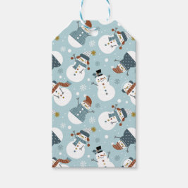 Niedliche Weihnachtsschneemänner Geschenkanhänger