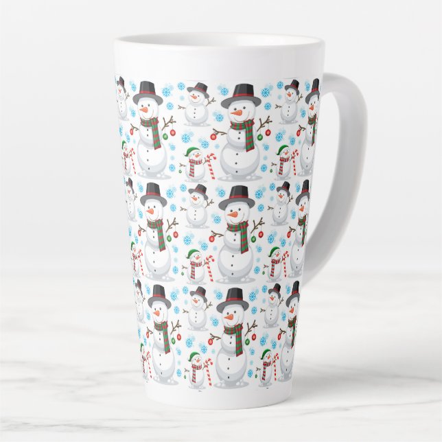 Niedliche Weihnachtsschneemänner Milchtasse (Rechte Ecke)