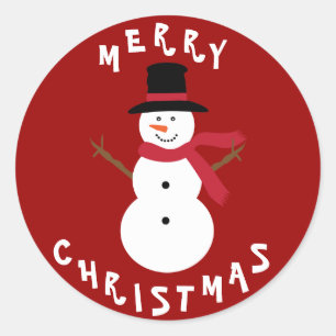 Niedliche Weihnachtssnowman-Aufkleber Runder Aufkleber