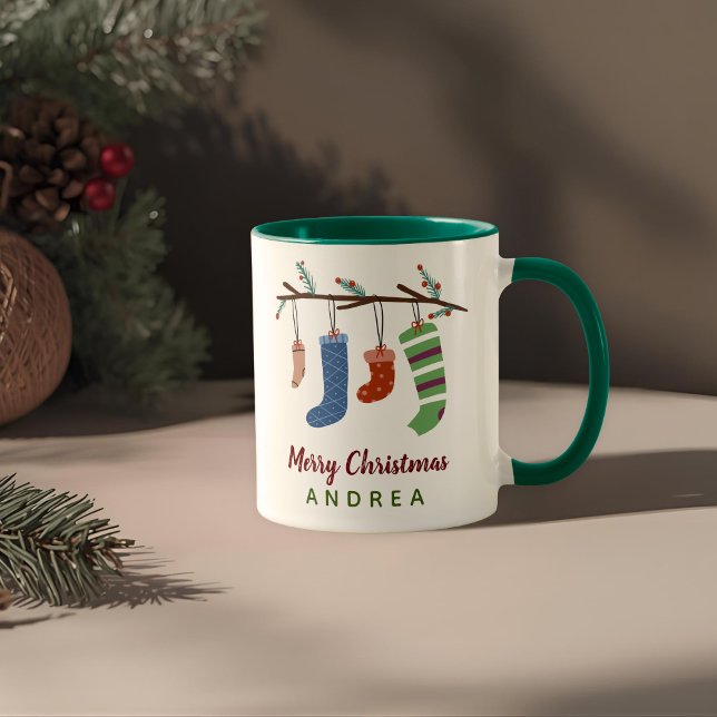 Niedliche Weihnachtssocken Weihnachtsgeschenk Tasse (Von Creator hochgeladen)