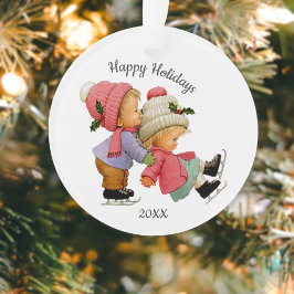 Niedliche Weihnachtsspielzeuge mit Skaten Akrylver Ornament
