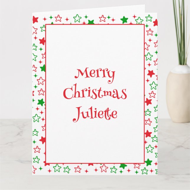Niedliche Weihnachtsstars Karte (Vorderseite)