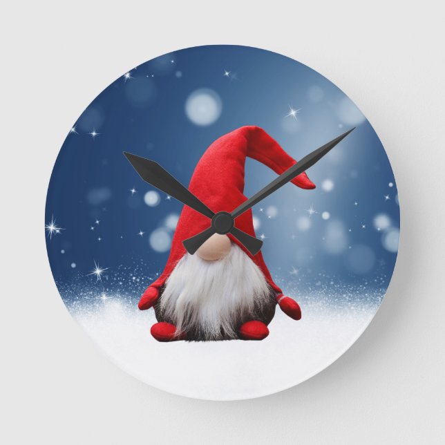Niedliche Weihnachtssterne Runde Wanduhr (Vorderseite)