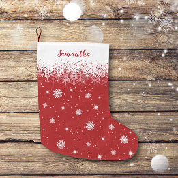 Niedliche Weihnachtssterne Schneeflocken Muster Großer Weihnachtsstrumpf