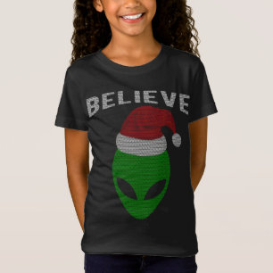 Niedliche Weihnachtsstil Alien Santa T-Shirt