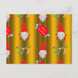 Niedliche Weihnachtsstürme auf Gold Postkarte