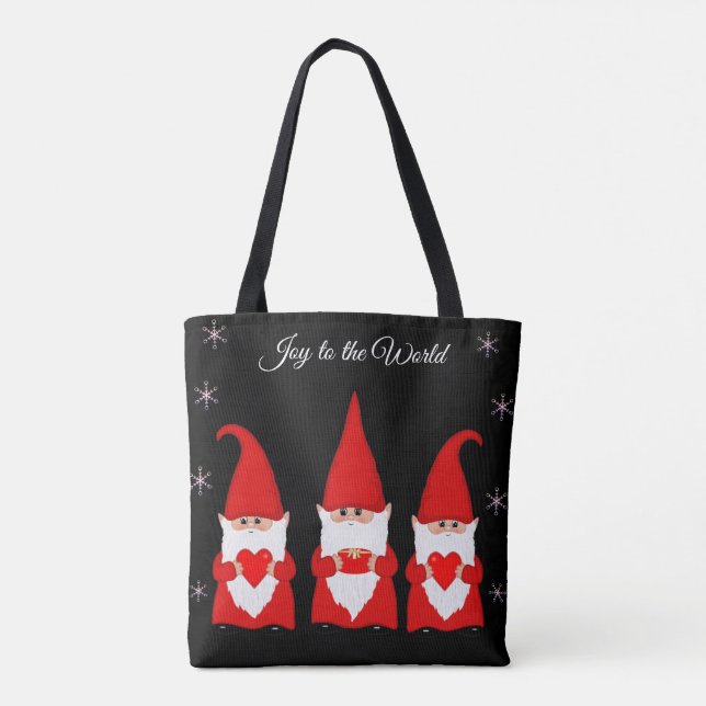 Niedliche Weihnachtsstürme auf Schwarz Tasche (Rückseite)